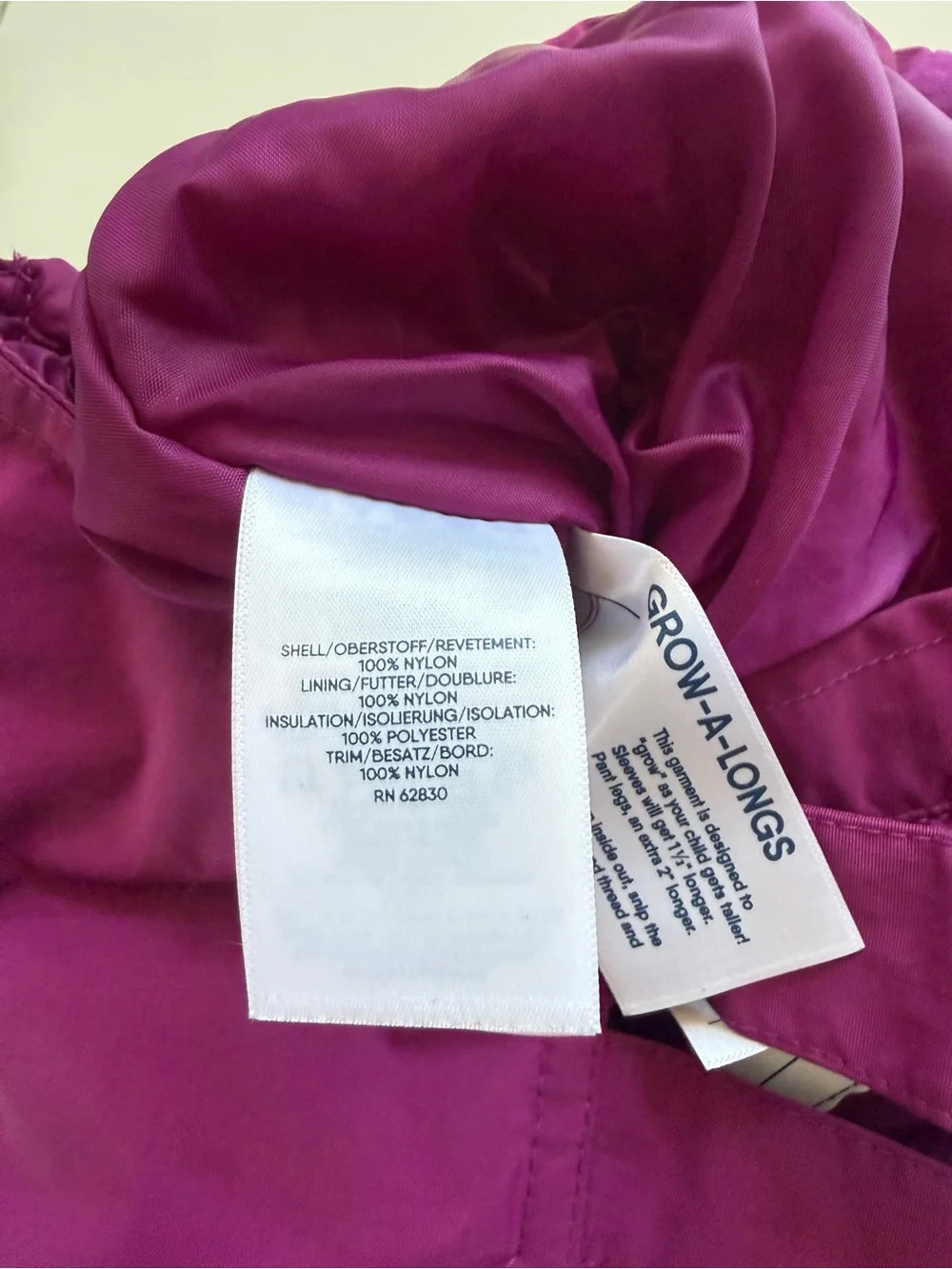 Lands’ End Grow-A-Longs Snow Bib Pink Size 4
